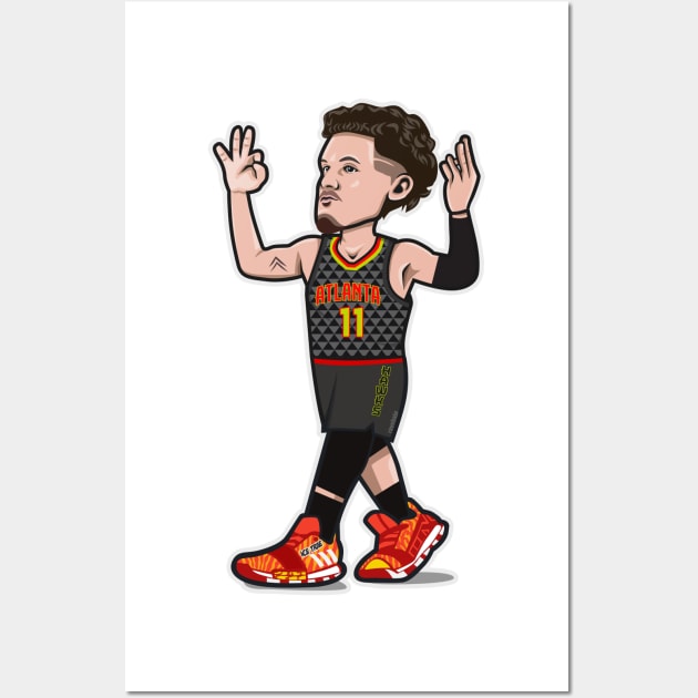 Trae Young Cartoon Style Wall Art by ray1007